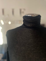 Chemise à col haut en gaze en coton