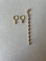 Amethyst pendant earring