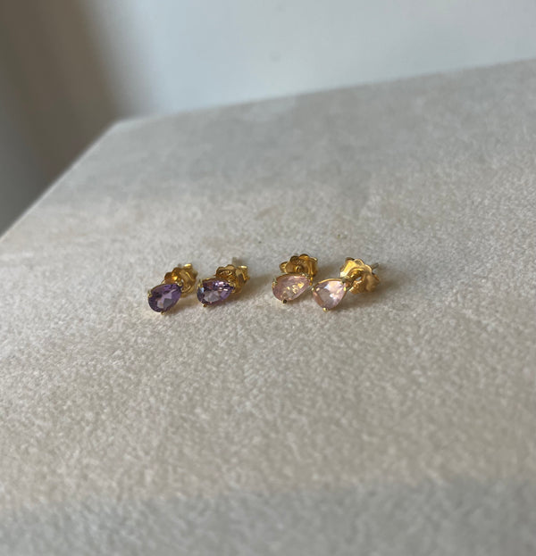 Amethyst lobe drop 