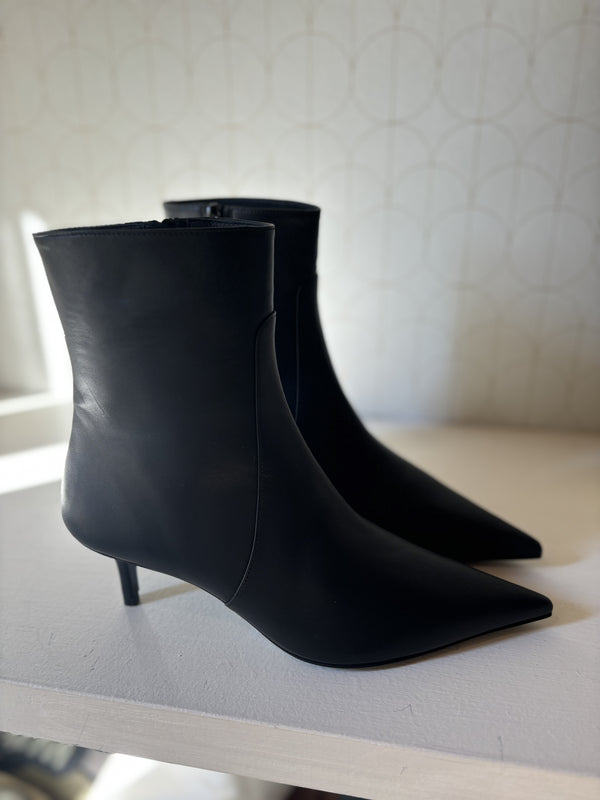 Black leather ankle boots