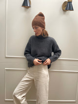 Collo alto in cashmere brush