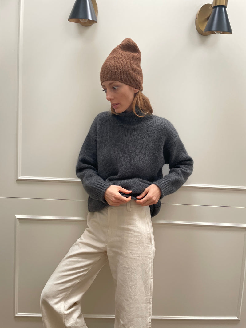 Collo alto in cashmere brush