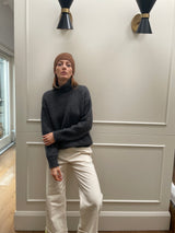 Collo alto in cashmere brush