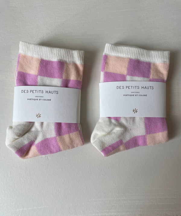 Pink white socks