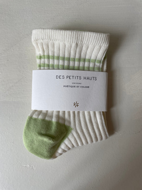 Green white socks