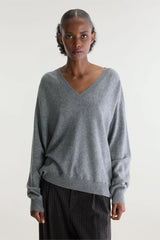 MAGLIA SCOLLO V MISTO LANA E CASHMERE