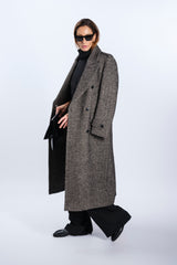 COAT double-breasted HERRINGBONE