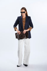 BLAZER double-breasted IN NAVY WOOL AND CASHMERE