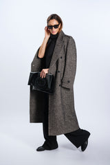 COAT double-breasted HERRINGBONE
