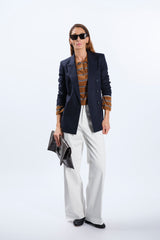 BLAZER double-breasted IN NAVY WOOL AND CASHMERE
