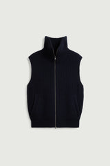 SLEEVELESS CARDIGAN IN WOOL