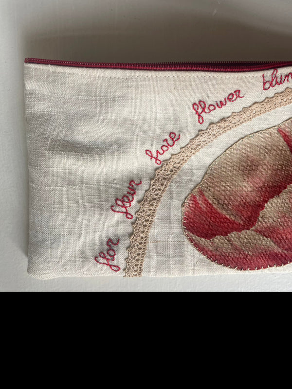 Sachet embroidered by hand