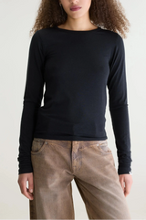 T-SHIRT BLACK MANICA LUNGA