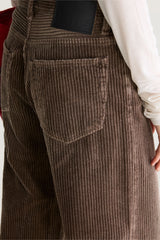 Pantalone gamba ampia in velluto chocolate