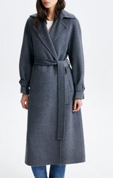CAPPOTTO LUNGO IN LANA ANTRACITE