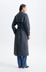 CAPPOTTO LUNGO IN LANA ANTRACITE