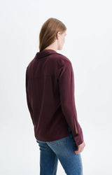 CAMICIA IN SETA PRUGNA