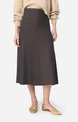 BROWN MIDI SKIRT