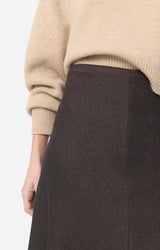 BROWN MIDI SKIRT