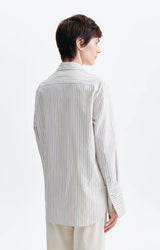 CAMICIA OVERSIZE A RIGHE ECRU