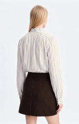 BLUSA CON COLLETTO ARRICCIATO ECRU