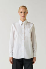 WHITE COTTON POPLIN SHIRT