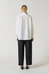 WHITE COTTON POPLIN SHIRT