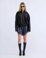 PANTALONCINI IN SETA GRIGIO ANTRACITE
