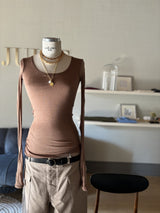 Round-neck cotton shirt