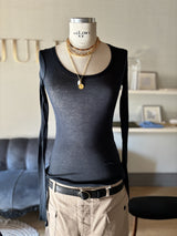 Round-neck cotton shirt