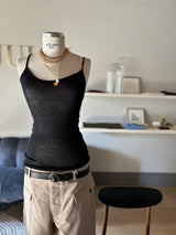 Cotton gauze strappy tank top 