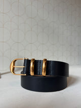 Cintura in pelle nera 30mm