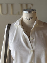 ALVA | POLO CARDIGAN TRAFORATA IN LANA PETTINATA