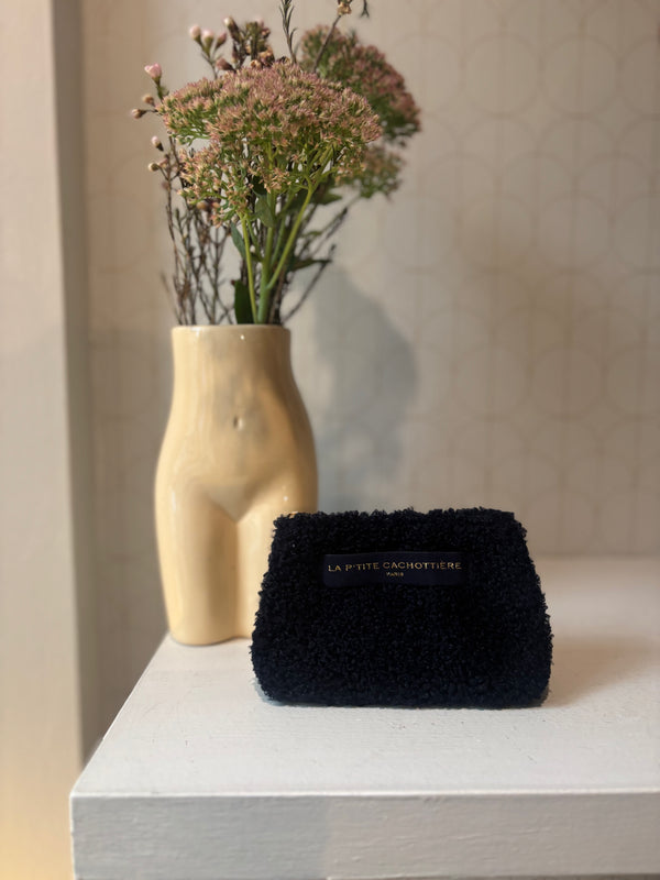 Blue Teddy clutch bag