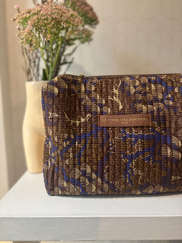 Quilted cotton clutch bag 