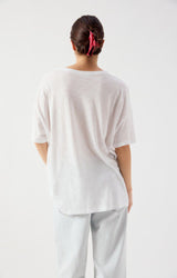 T-shirt girocollo manica corta jersey fiammato