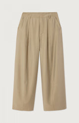 PANTALONE IN TWILL LEGGERO A VITA ALTA