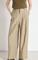 PANTALONE IN TWILL LEGGERO A VITA ALTA