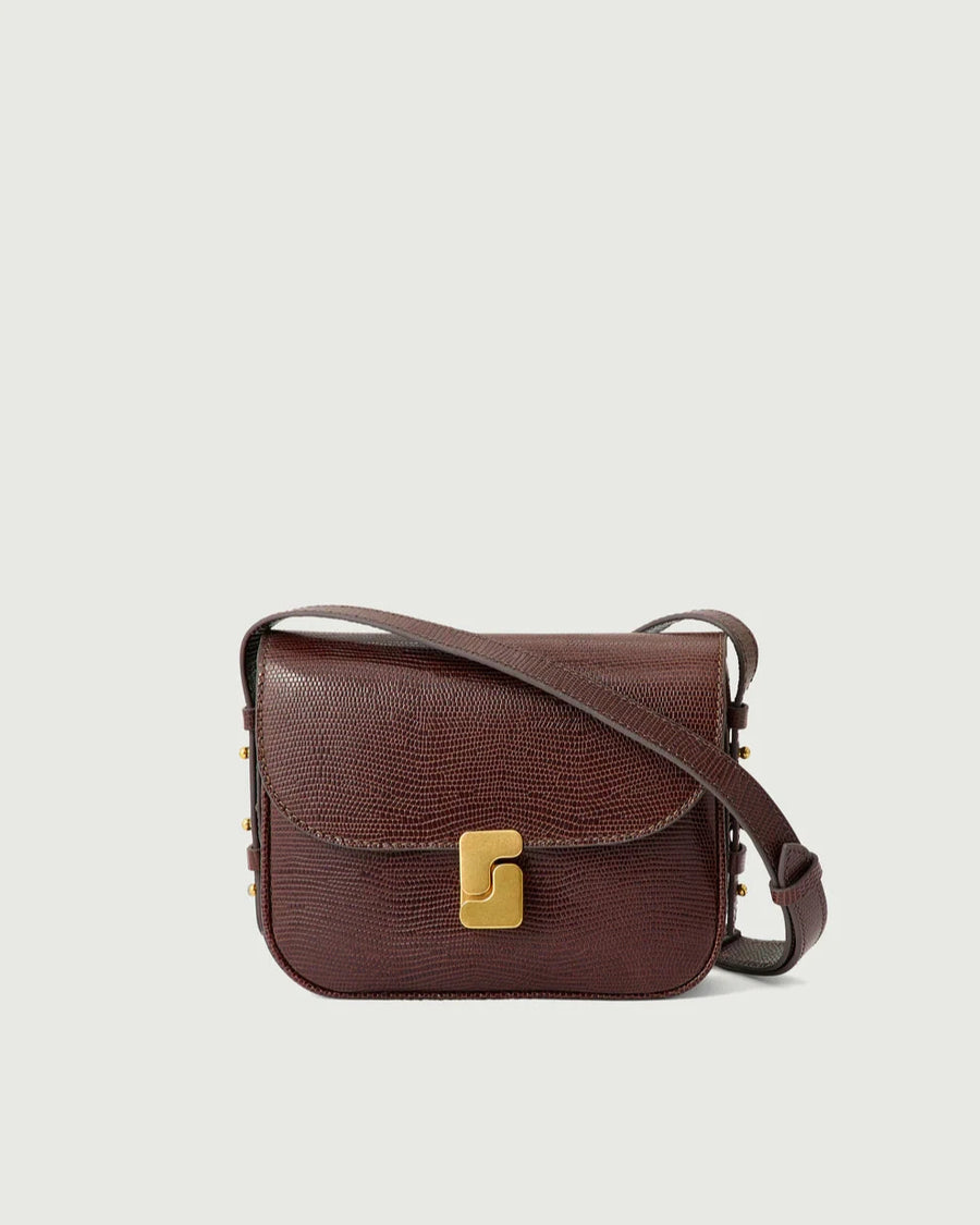 Chocolate leather shoulder bag LaJulieshop