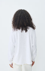T-shirt scollo V manica lunga