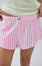 Pink striped shorts