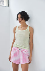 Pink striped shorts