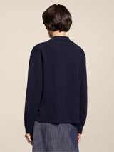 CARDIGAN IN LANA NAVY RELAXED