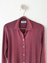 ALVA | POLO CARDIGAN TRAFORATA IN LANA PETTINATA