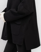 Cappotto in lana blu notte