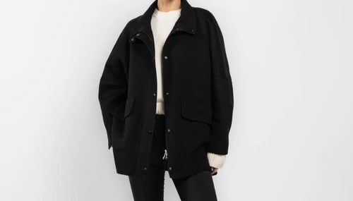 Cappotto in lana blu notte