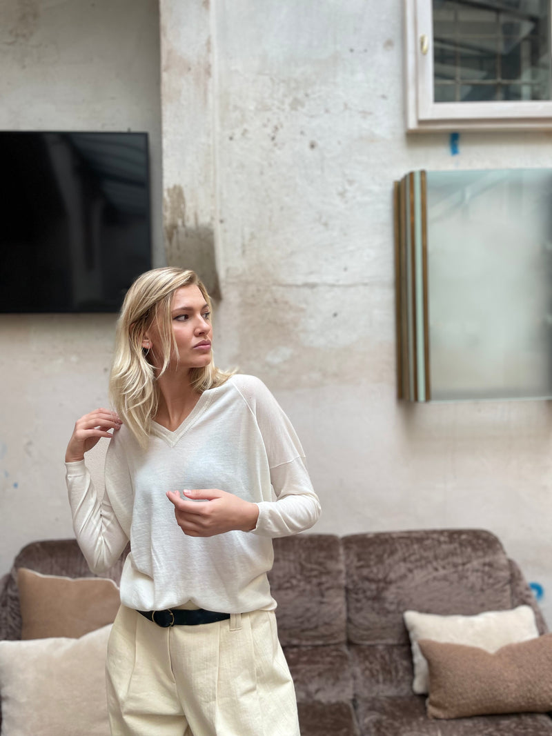 Maglia scollo v light cashmere
