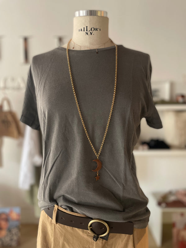 T-shirt girocollo manica corta in cotone vestibilità regular