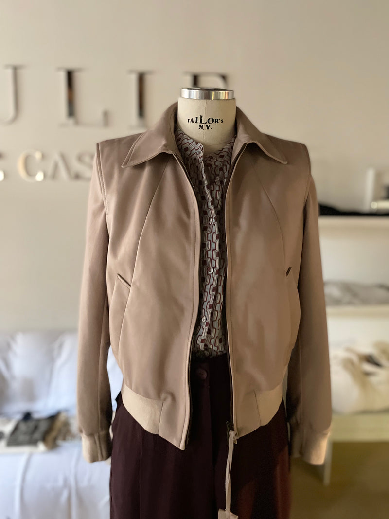 Giacca bomber in pelle effetto glove